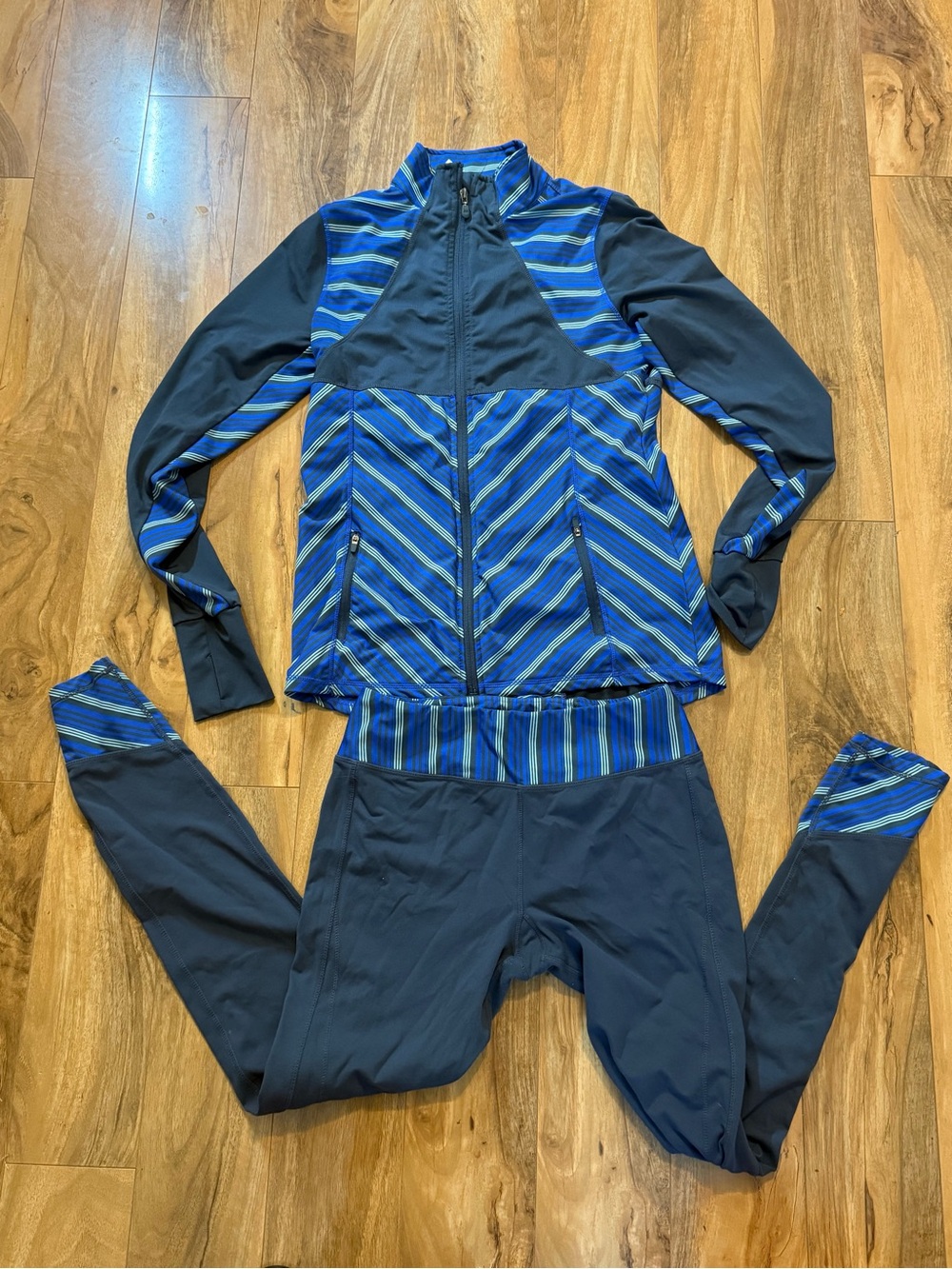 Kyodan Blue and Navy Striped Athletic Jacket